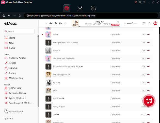 add apple music to drmare apple music converter
