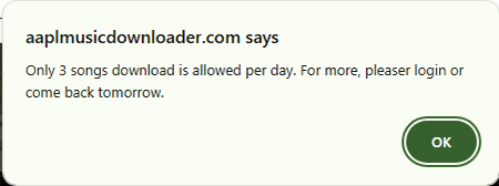 aaplmusicdownloader download limit per day