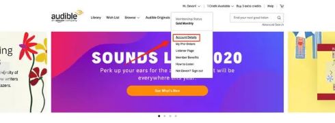 Account Details on Audible