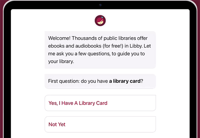 add a library card in libby app