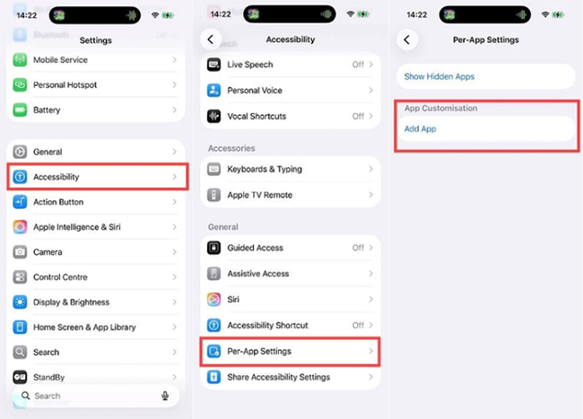 add app to pre app settings