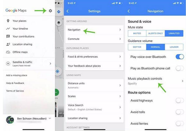 use apple music in google maps iphone