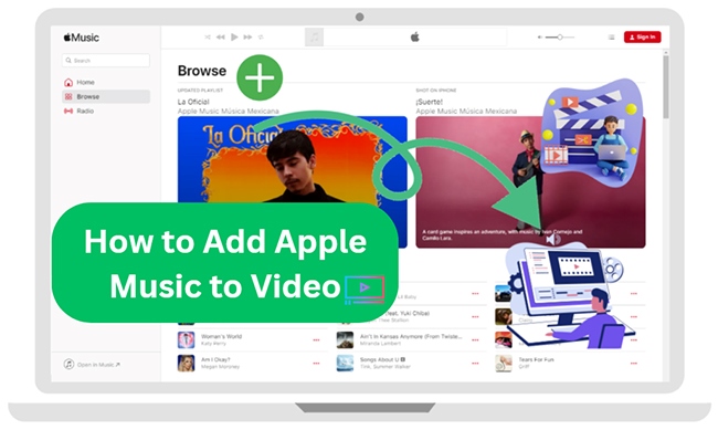 add apple music to video