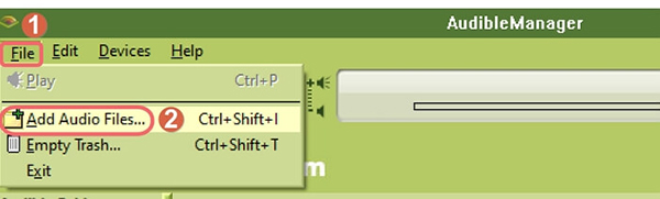 add audio files to audible manager