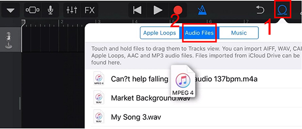 add itunes songs to garageband ipad