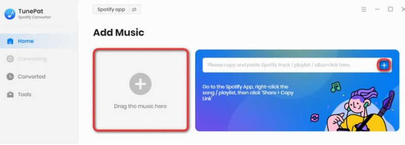 add music from tunepat spotify converter