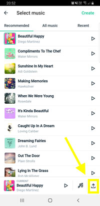 add music on magisto mobile app