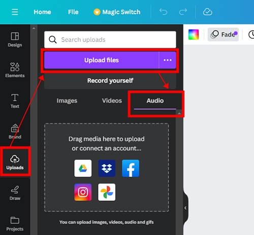 upload apple music to canva on computer