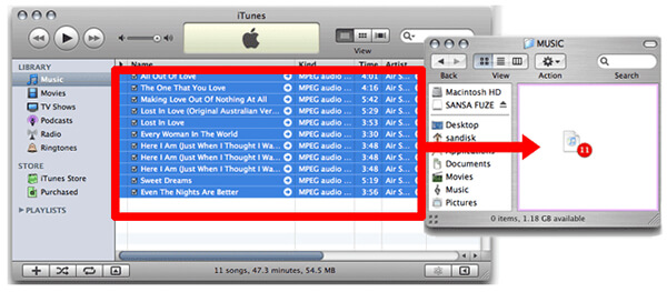 add apple music to sandisk mp3 player via itunes