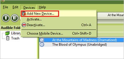 add new device in audible manager