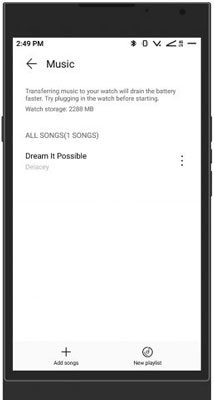 add songs playlist on huawei health app