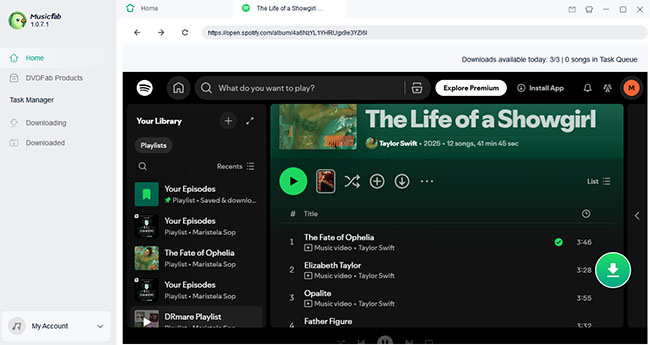 add spotify tracks to download musicfab