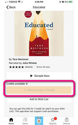 add to library audible