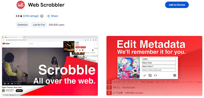 add web scrobbler extension to chrome
