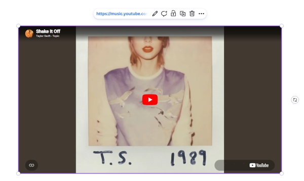 add youtube music link to canva