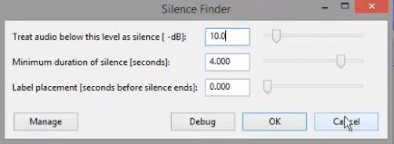 adjust slience finder