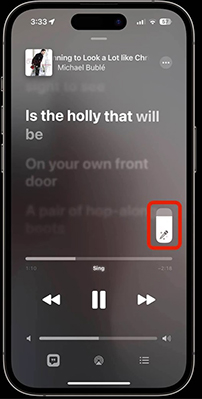adjust vocal volume on apple music karaoke mode