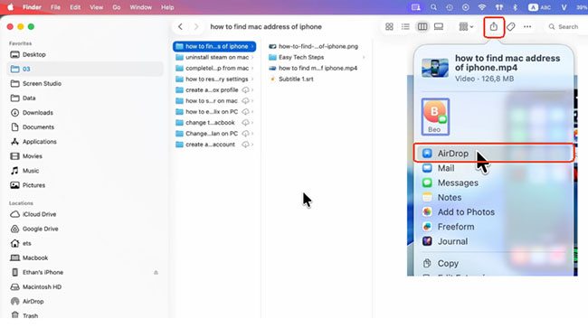 sync converted apple music to iphone via airdrop