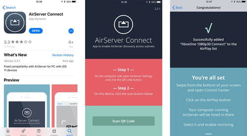 find airserver on ios