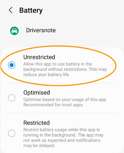 disable battery optimization