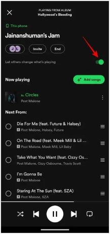 Allow jam members to change what's playing