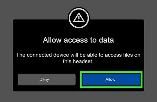 allow pc access oculus quest data