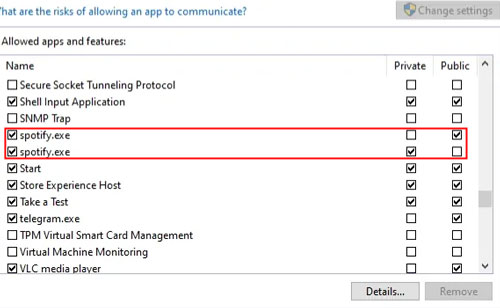 allow spotify to windows firewall