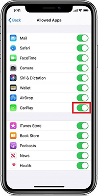 allowed apps carplay on iphone