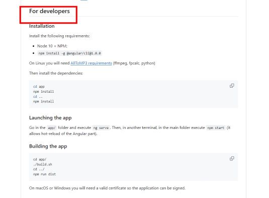alltomp3 setup for developers
