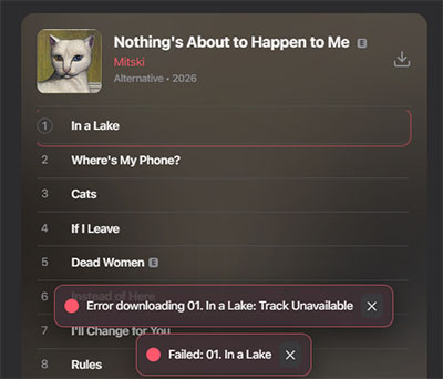 am dl error downloading