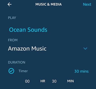 how to set a sleep timer on amazon music by alexa