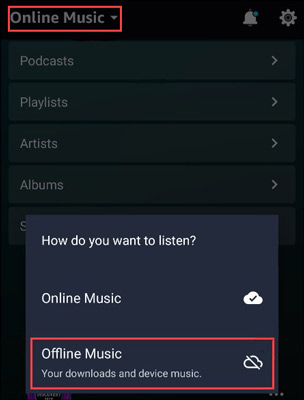 listen to amazon music offline android