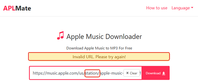 aplmate invalid station link