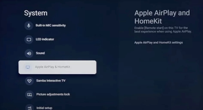 apple airplay homekit on sony tv
