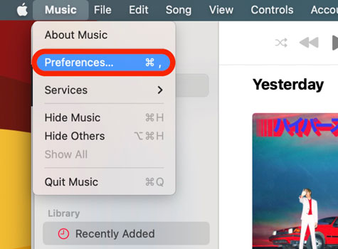 music app preferences on mac