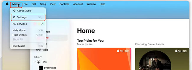 apple music app preferences on mac