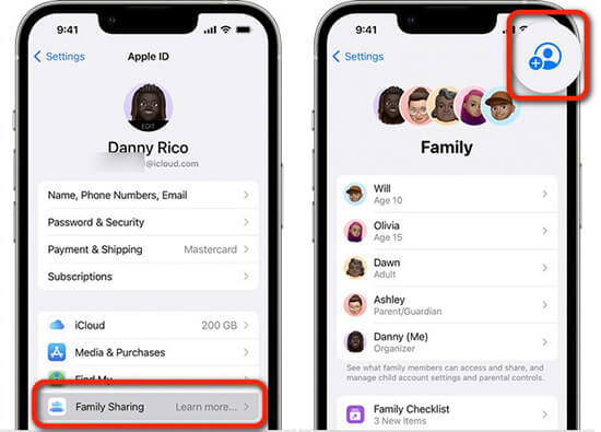 add add member to apple music family sharing ios