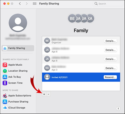 add family member to apple music family plan on mac