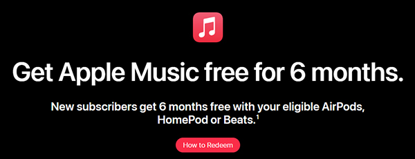 apple music free 6 months