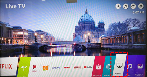 open airplay on lg smart tv