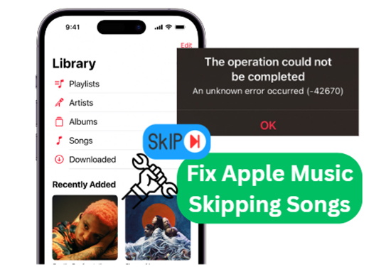 apple music keeps skipping songs