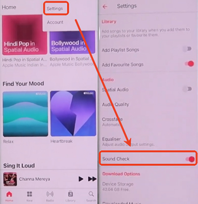 apple music sound check on android