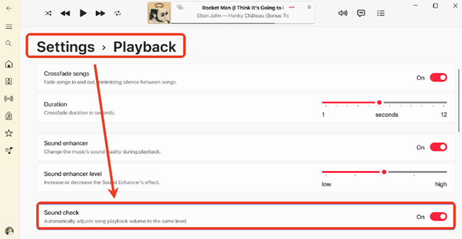 apple music sound check on windows