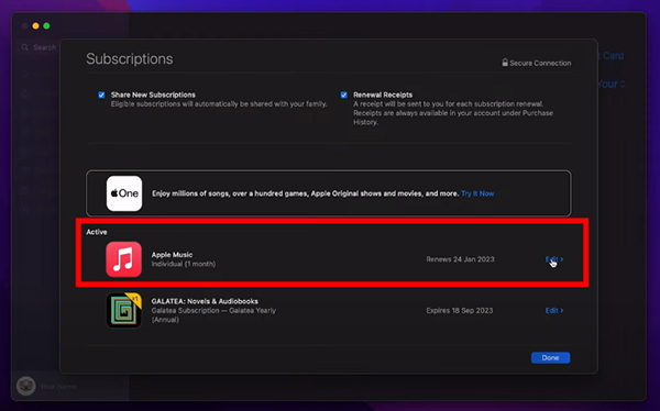 check apple music subscription on mac
