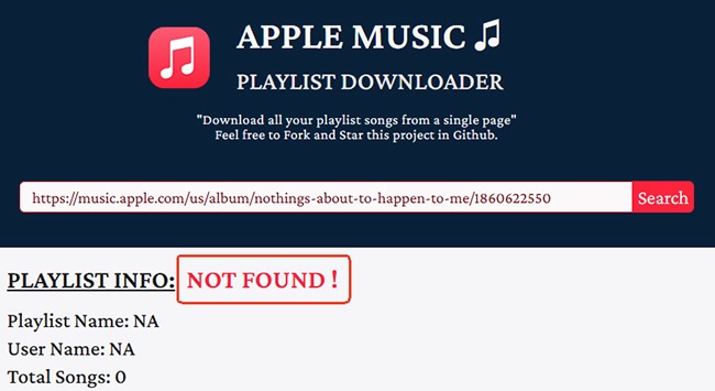 apple playlist downloader pvx onrender not found