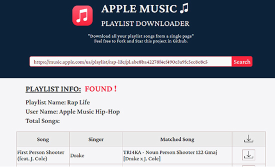 apple music playlist downloader online