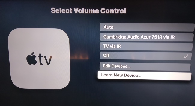 apple tv volume control