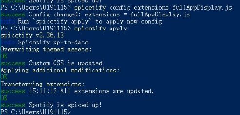 apply spicetify extensions