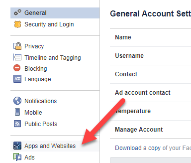 disconnect tidal from facebook settings