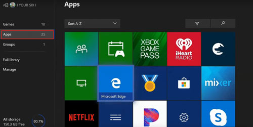 apps button on xbox